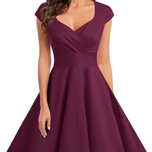 Women's Retro vintage Cocktail Swing Dress Sleeveless Rockabilly Style size Smal